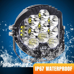 2PCS 5″ inch Round LED Work Lights Bar Amber DRL Pods Fog Lamp Offroad Driving