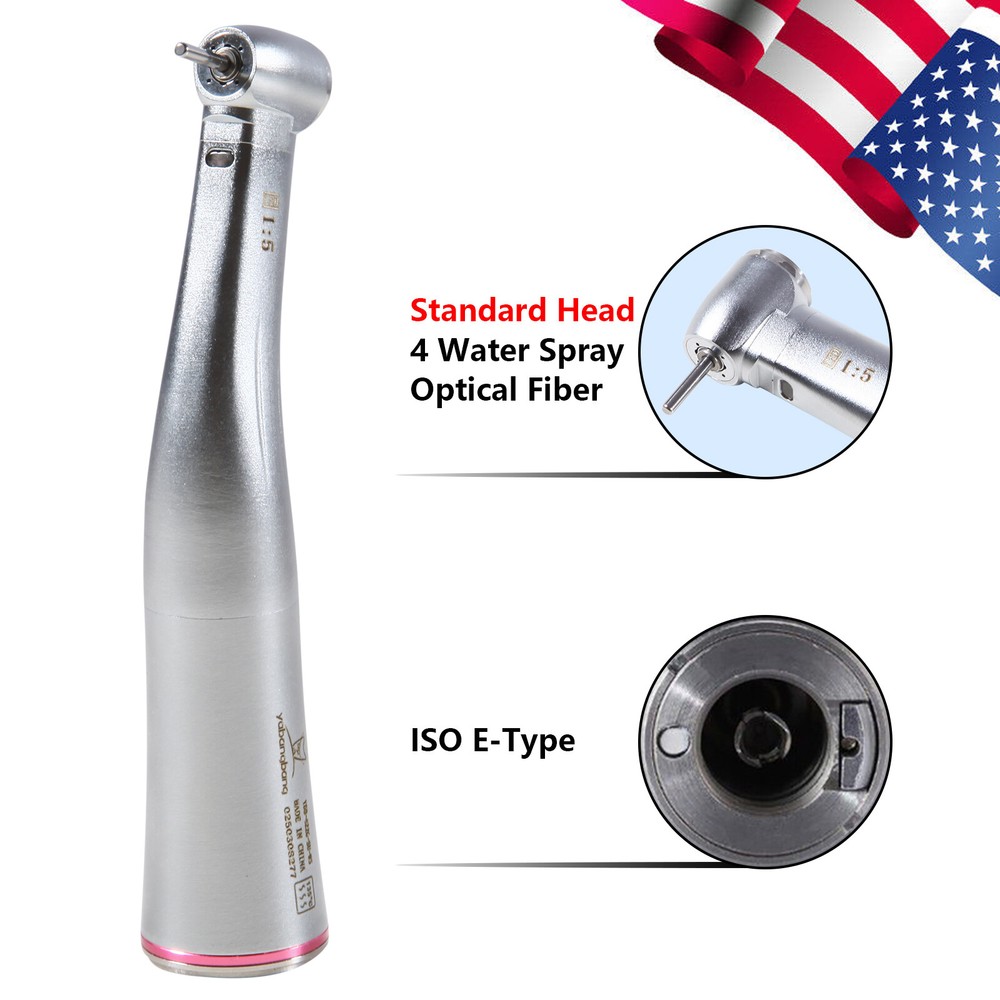Dental 1:5 Increasing Handpiece Fiber LED Contra Angle Standard Head E-type