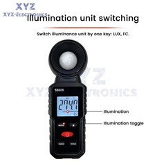 S8608 LCD Light Meter Digital Illuminance Meter Luxmeter Photometer 200000Lux