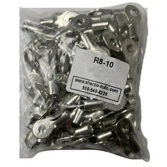 25 Pcs Non-Insulated Ring Connector 8 Gauge #10 Stud Wire Crimp Connector – USA