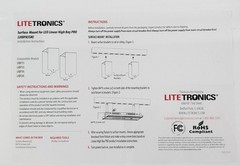 Litetronics LHBPA5SM LED Linear High Bay PRO Surface Mount Bracket Kit Set of 5