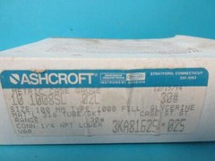 ASHCROFT PRESSURE GAUGE 10 1008SL 02L 30# 0-30 PSI GLYCERINE FILLED 100MM 1/4