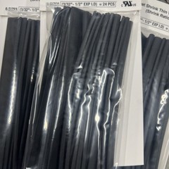 NTE Electronics HS-ASST-1 Heat Shrink Assortment Black 6″ Length 24pcs **3 Packs