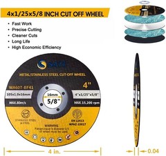 50 Pack 4 inch Metal Cut Off Wheels with 5/8″ Arbor For Grinder Cutting Disc