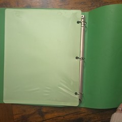 Green Plastic Storage Binder with Swirl Design