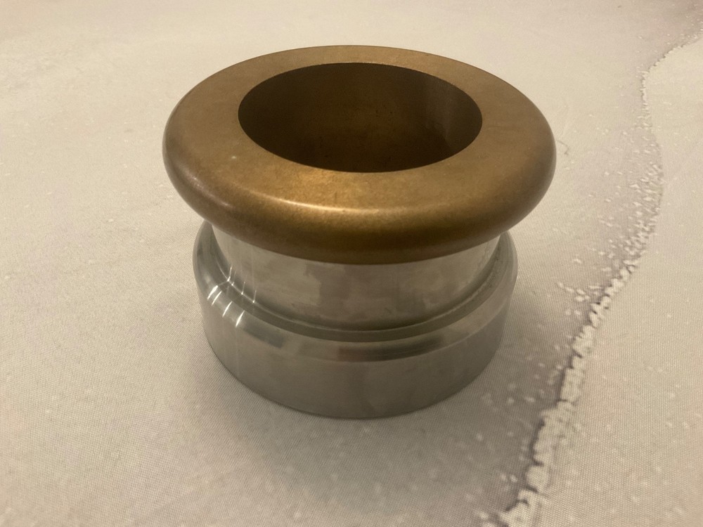 large Bearing Bushing pulley? industrial 5″x3.5″ 9 pounds used as decor