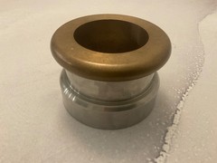 large Bearing Bushing pulley? industrial 5″x3.5″ 9 pounds used as decor