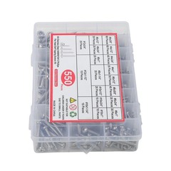 550Pcs 304 Stainless Steel Wood Screws Assortment Kit Phillips #4 #6 #8 #10 #12