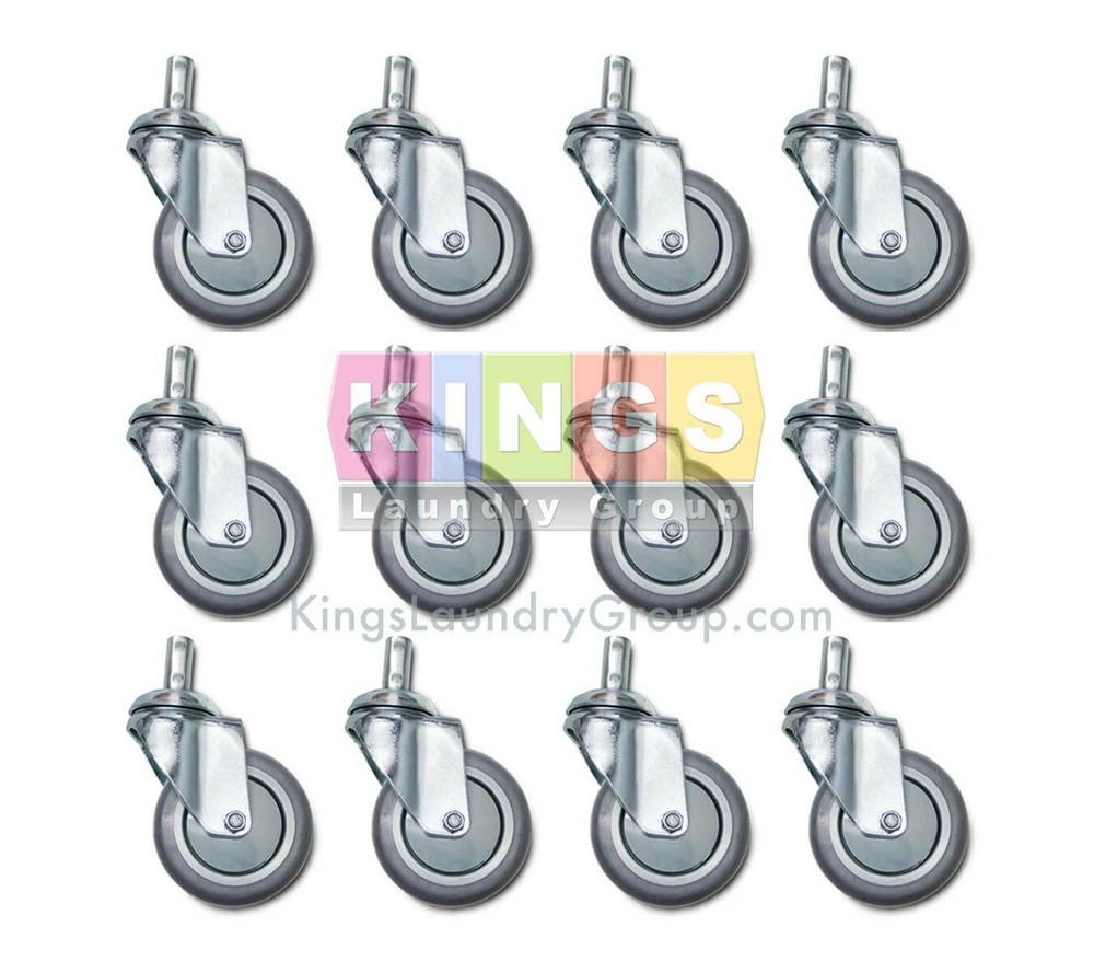 12pcs Quality Laundry Cart Caster Wheel, Fits R&B Wire C87 Caster