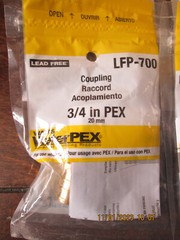 6- Watts LFP-700 3/4″ Pex Brass Coupling