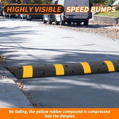 1PC 6ft Heavy Duty Rubber Speed Bump Cable Protector Ramp Stream Hump Driveway