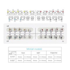 Dental Brackets Orthodontic Brace Metal Mini Roth MBT Slot 0.022 hooks 3-4-5 US