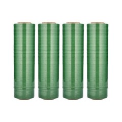 4 Rolls – Green 15″ x 1476′ Pre-Stretch Hand Plastic Shrink Wrap Film 30 Gauge