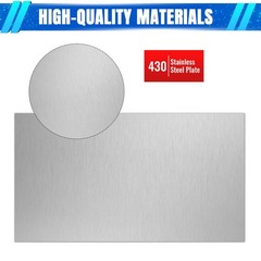 Uxney 2mm Stainless Steel Sheet 4×8 Inch, 430 4″ x 8″-14 Gauge(2mm), Silver