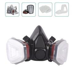 Half Face Respirator Gas Mask Facepiece Spray Painting Safety Glasses For 6200