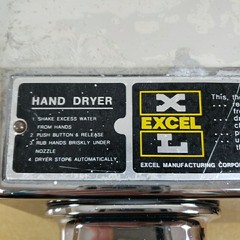 Vintage EXCEL Hand Dryer 1950s 60’s 110/120V Chrome Heater Commercial Bathroom