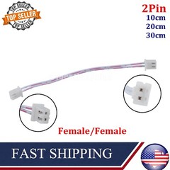 JST XH2.54mm 2 Pin Pitch Connector Cable Female to Female PCB Wire 10/20/30cm