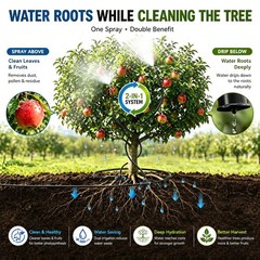 High-Flow Tree Irrigation System, 15FT 12mm Hose & 2Pcs 6.5FT Adjustable Nozz…