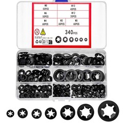 wugongshan 340 Pcs Internal M3, M4, M5, M6, M8, M10, M12 millimeters, black