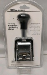Office Depot Self Inking BLACK Automatic Numbering Stamp 841596 Factory Sealed!