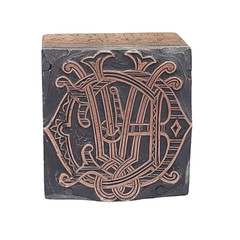 St Louis Type Foundry Vintage Monogram Letterpress Printing Block Printers Plate