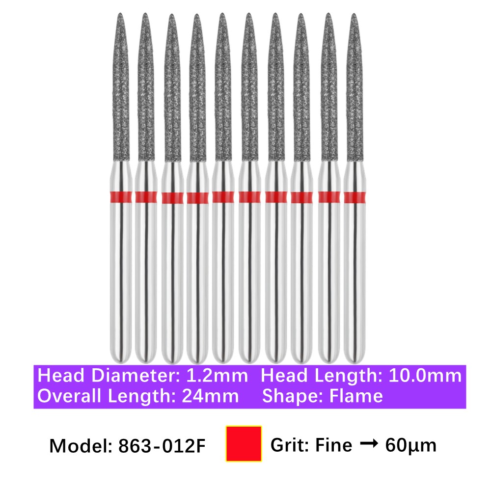 Vakker Dental Flame FG Diamond Burs 863-012F Fine 10/pk
