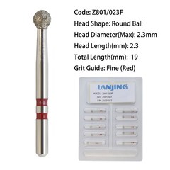 Dental Diamond Burs FG Zirconia Cutting Round End Taper Cylinder Ball High Speed