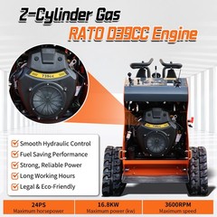 New 24HP Mini Skid Steer Loader 4-in-1 Bucket 3-Stage Pump Hydraulic System