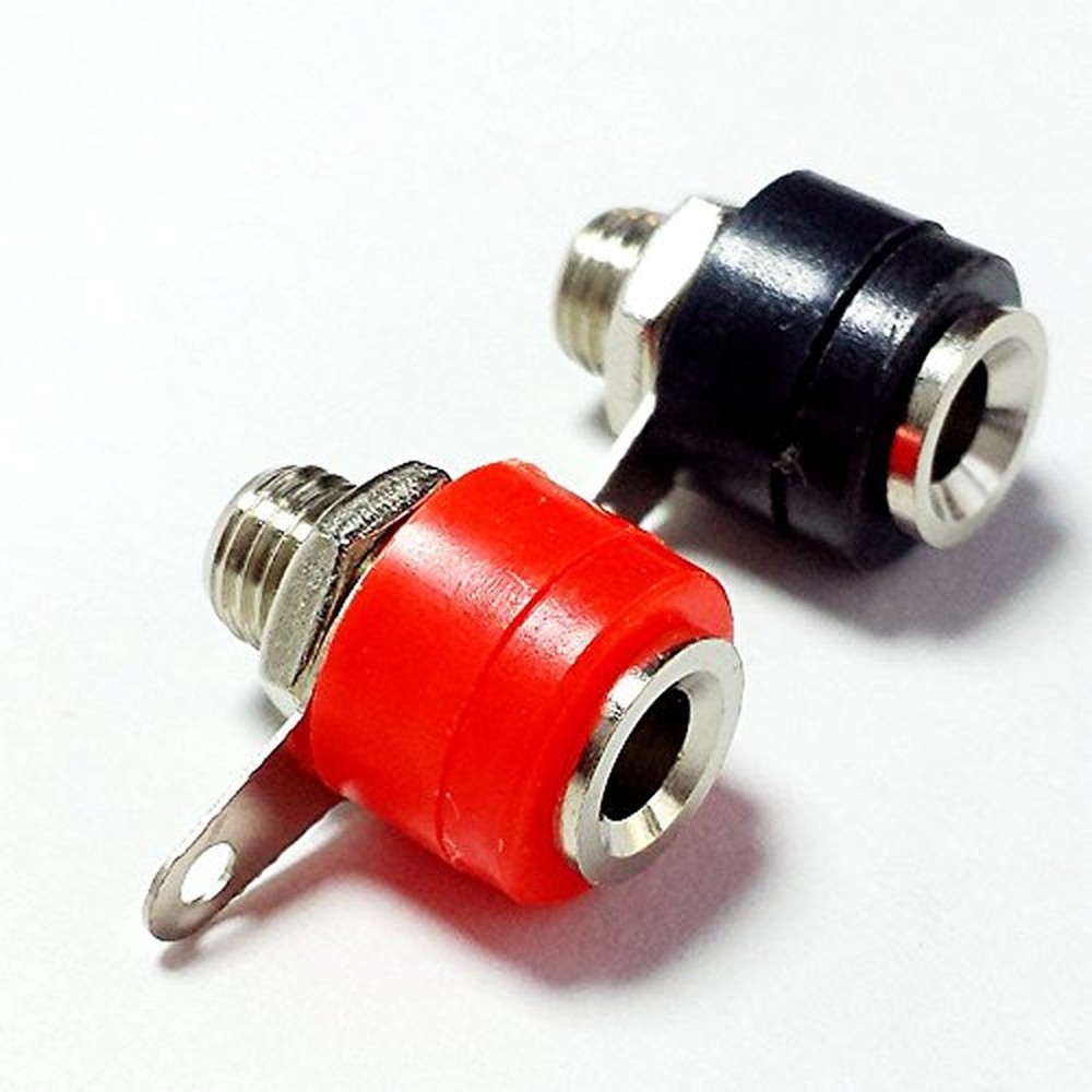 4mm Banana Female Socket, Red Black Panel Mount Jack with Screw or Solder Ter…