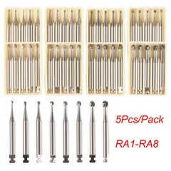 5pcs Dental Round Carbide Bur for Slow Speed Latch Type RA 1# -RA 8#