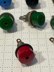 Lot of 14 Test Probe Jacks 2mm Domed Top Red Green Yellow Black Blue Solder Tab