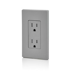 Leviton 15 Amp Decora Tamper-Resistant Duplex Electrical Wall 1 Pack, Gray