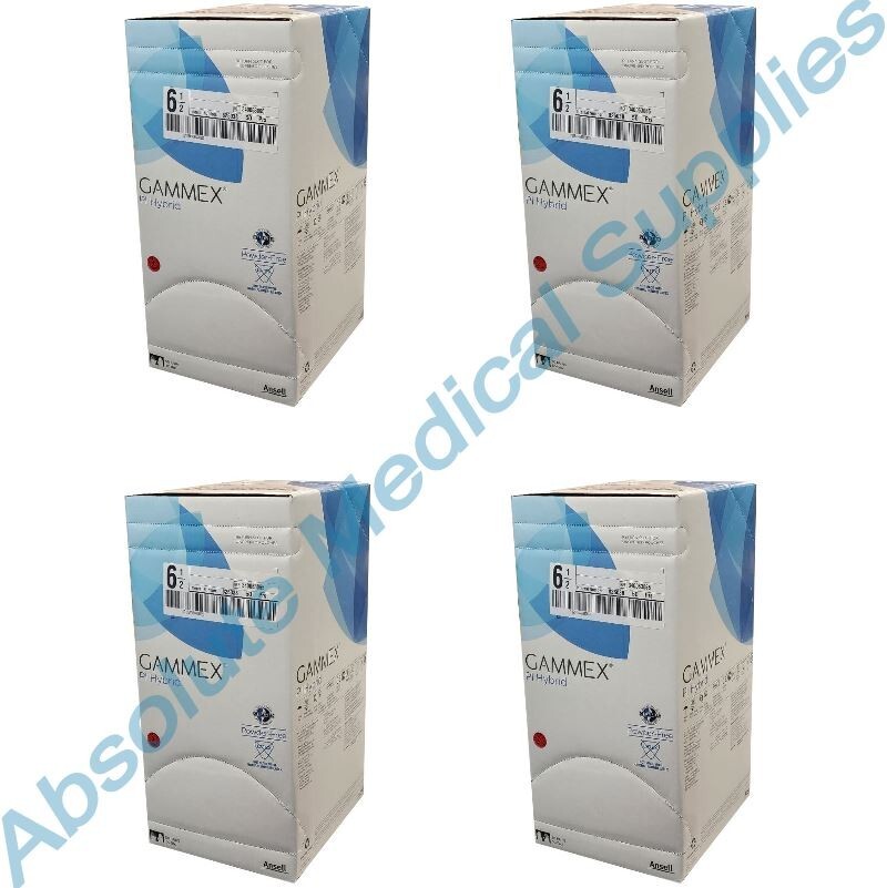 *200-Pairs* Ansell Gammex PI Hybrid PF Surgical Size-6.5 Gloves 340063065