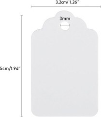 jijAcraft 1000Pcs Price Tags, White Clothing Tags Scalloped Head, White-blank
