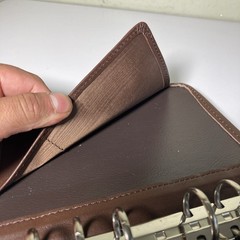 Vintage FranklinCovey Compact Planner Binder Brown Microfiber Nappa Trim Korea