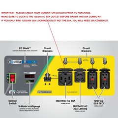 9000-15000 Watt Generator Interlock Kit w/ Inlet Box for GE 150 & 200 Amp Panel