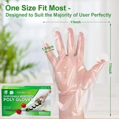 500 Count Disposable Food Service Gloves – Plastic Gloves For Food Handling, …