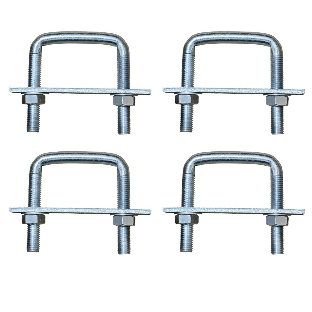 4 PCS Square UBolts Trailer Clamp Fits 2/2.5/3/3.5/4 Inch Wide 0.5 Inch