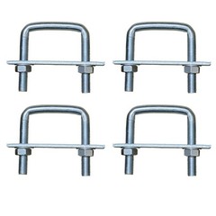 4 PCS Square UBolts Trailer Clamp Fits 2/2.5/3/3.5/4 Inch Wide 0.5 Inch