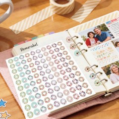 2000 Pcs Hole Reinforcement Stickers, 0.25 inch, Assorted Color | Wreath Designs