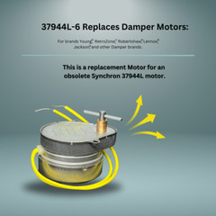 Synchron damper motor 37944L for Ztech Buetler Dampers 24vac Long Pin motor