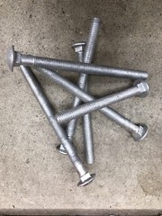 3/8 X 6″ Hot Dipped Galvanized Carriage Bolts With Nuts & Washers – 25 Piece Lot