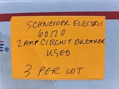 3 Pack Schneider Electric 60120 2 Amp Circuit Breaker DIN Rail 120/240 Vac Used