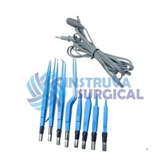 Bipolar Forceps Electro European 9 Pcs Set + Cable Reusable With Stainless Box