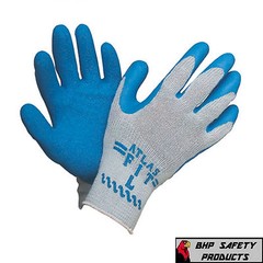 ATLAS FIT 300 SHOWA NATURAL LATEX PALM BLUE LARGE RUBBER WORK GLOVES (1 DOZEN)