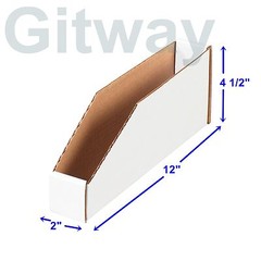 50- 2″ x 12″ x 4 1/2″ Corrugated Cardboard Open Top Storage Parts Bin Bins Boxes