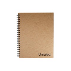 Unruled Classic Blank Spiral Notebook, 8″ x 10.5″, 70 Sheets, 60lb Premium Pl…