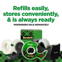 Scotch Magic Tape Refill 3/4″ x 1000″ Clear, 2 Pack