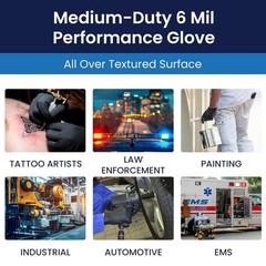 Adenna SHADOW Disposable Nitrile Gloves – 6 Mil, Exam Grade, Black, Powder Free