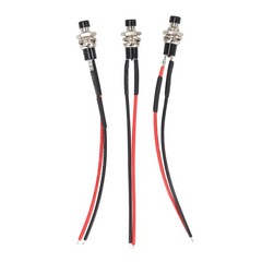 Pre-Wired SPST Momentary Mini Push Button Switch 12V 5A N/O 3 Pack with Plug
